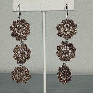 Crocheted Floral Earrings